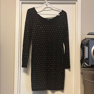 H&M Black Long Sleeve Studded Dress